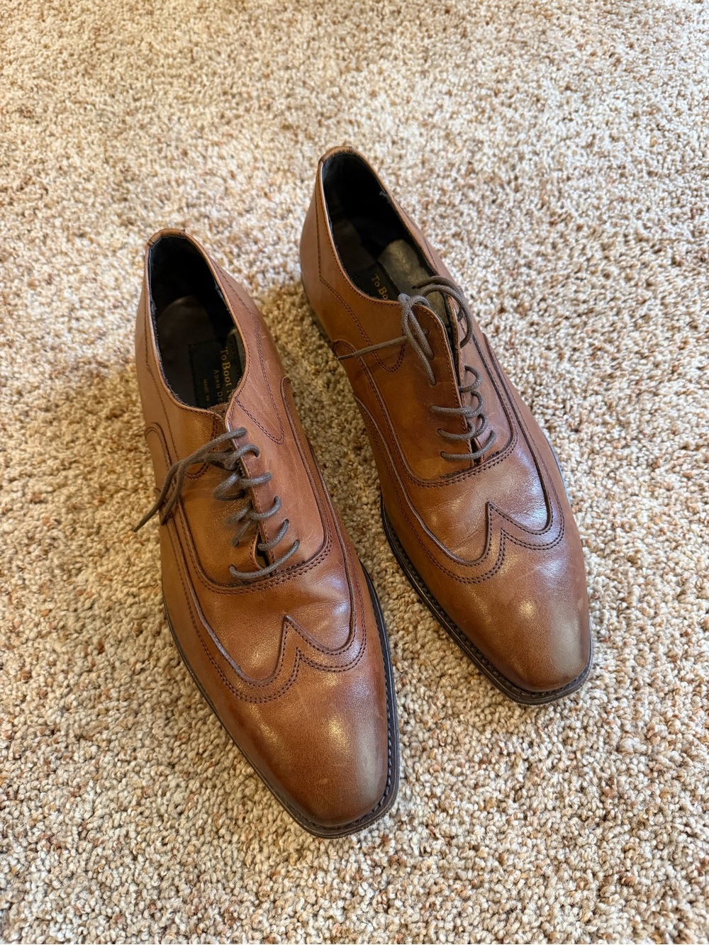 To Boot Men's Tan Wingtip Oxfords Lorenzo